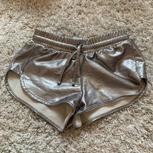 topshop metallic shorts